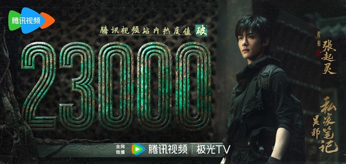 23000 on tencent video heat index for time raiders Cheng Xiang as Zhang Qi Ling